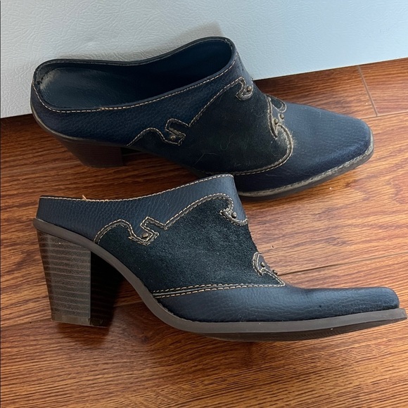 Vintage Navy Western-Style Women's Mules - Picture 2 of 9